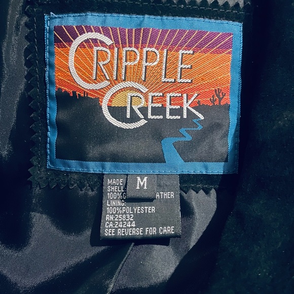 Ripple Creek Vintage Black Suede Leather Embroidered Studded Southwestern Jacket